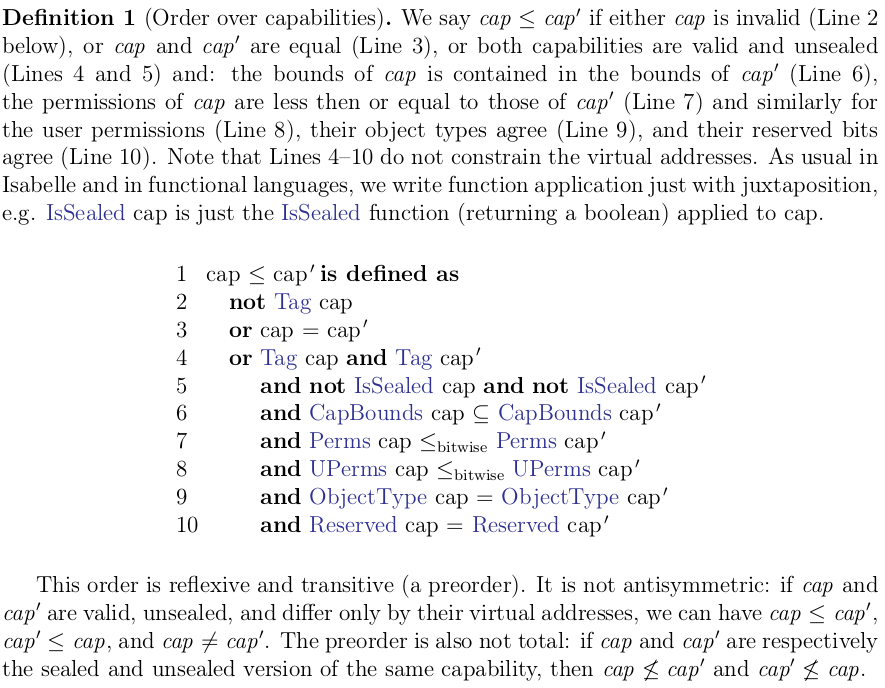 definition 1 order over capabilities